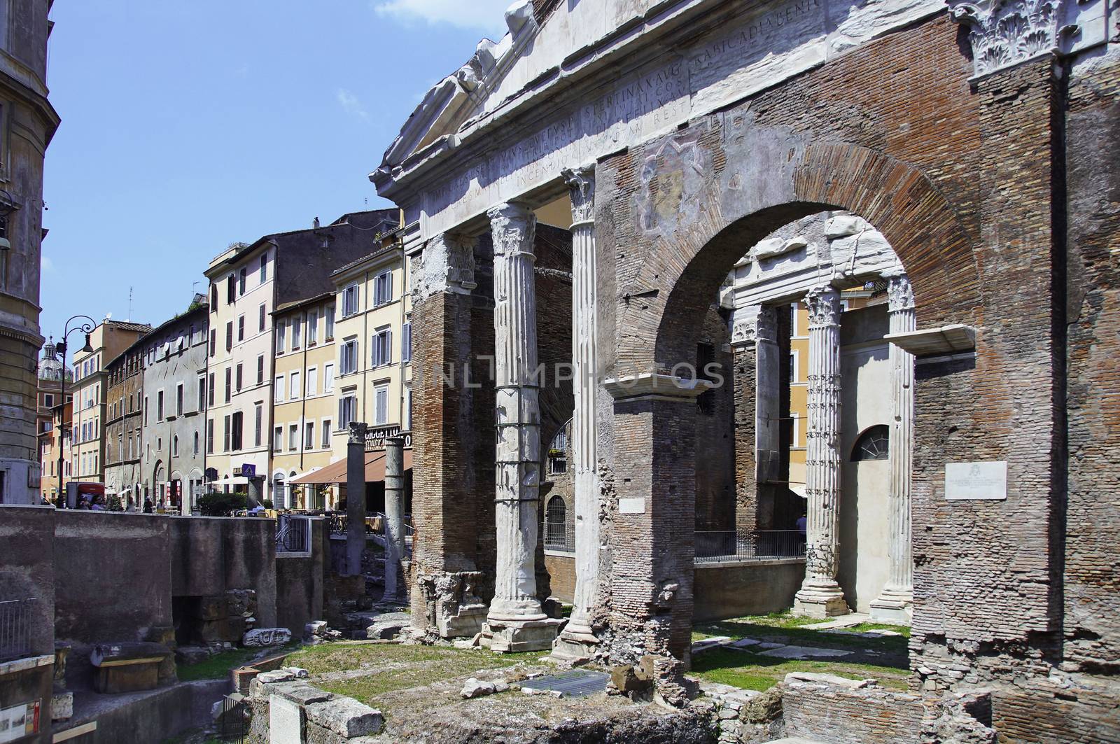 Photo of the Monument Portico of Octavia, Remains of an ancient walkway originally built in the 2nd century B.C. to link two Roman temples.