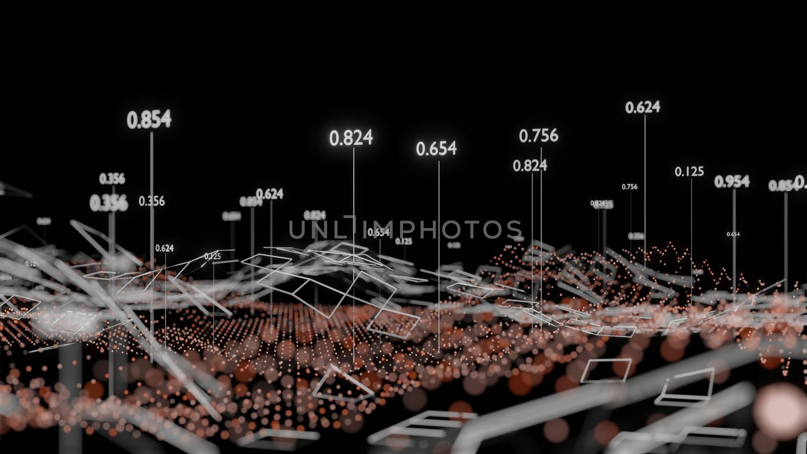 Big Data Visualization. Abstract structure for Science or Technology background. 3D illustration infographic