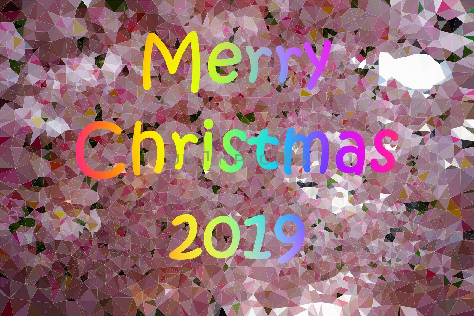 Text of Merry Christmas 2019 on fake Sakura flowers background by peerapixs