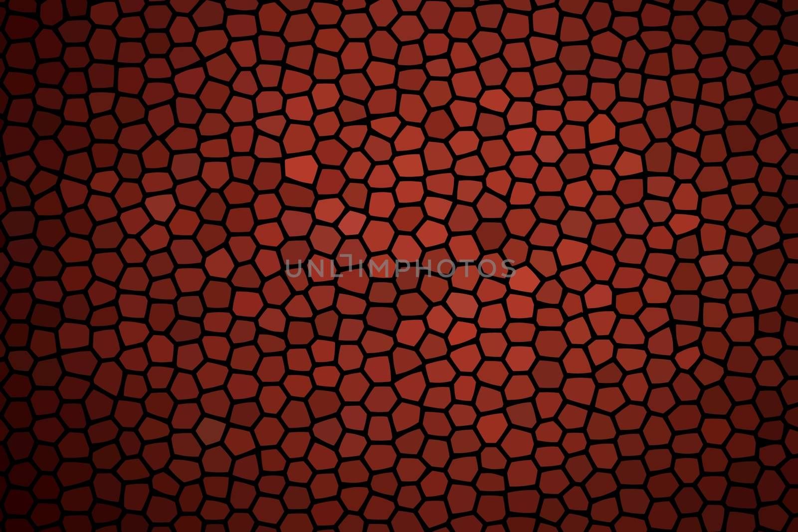 The abstract Red pebble on black background. For decoration, printing, cover, design.