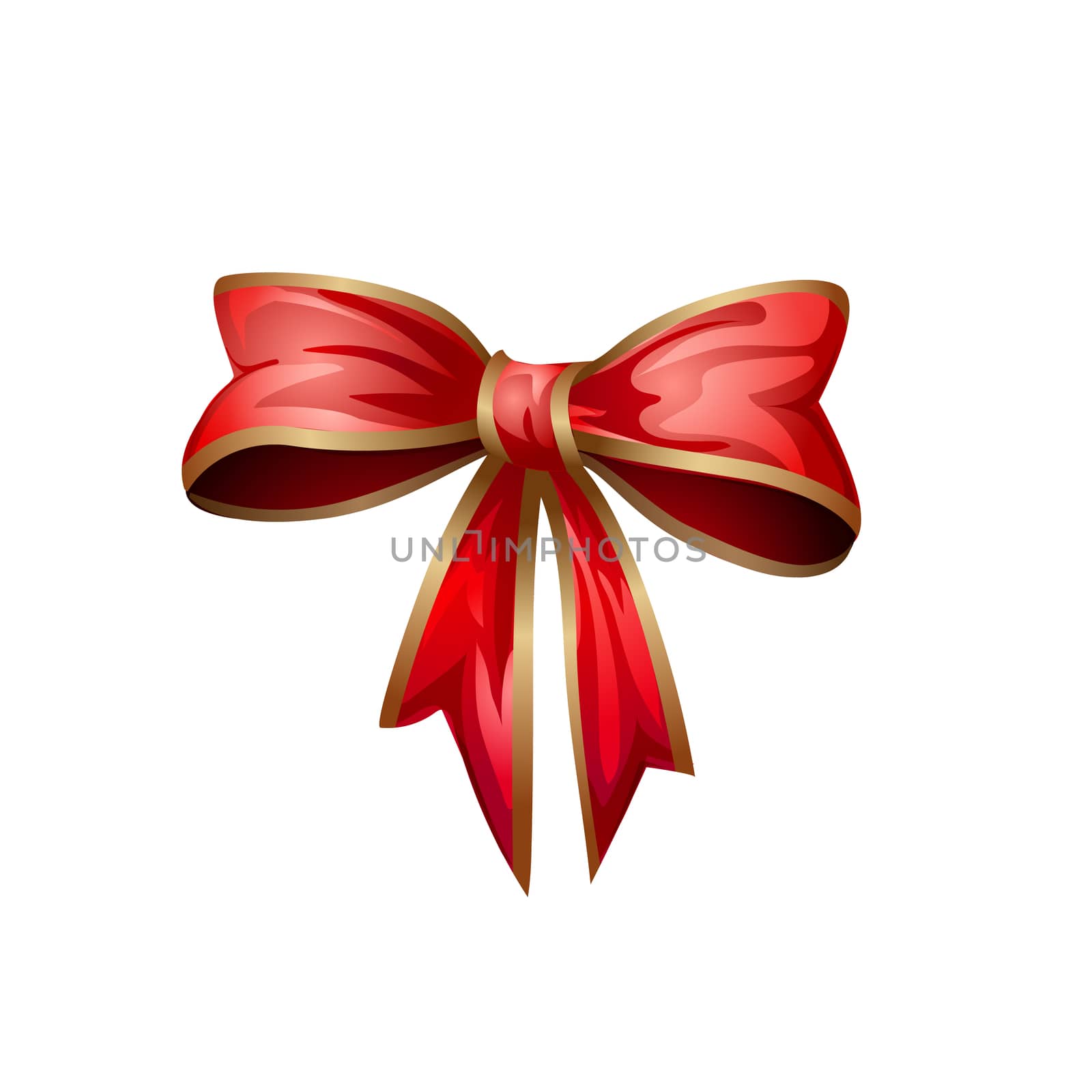 Cartoon style red bow isolated on white background by heliburcka