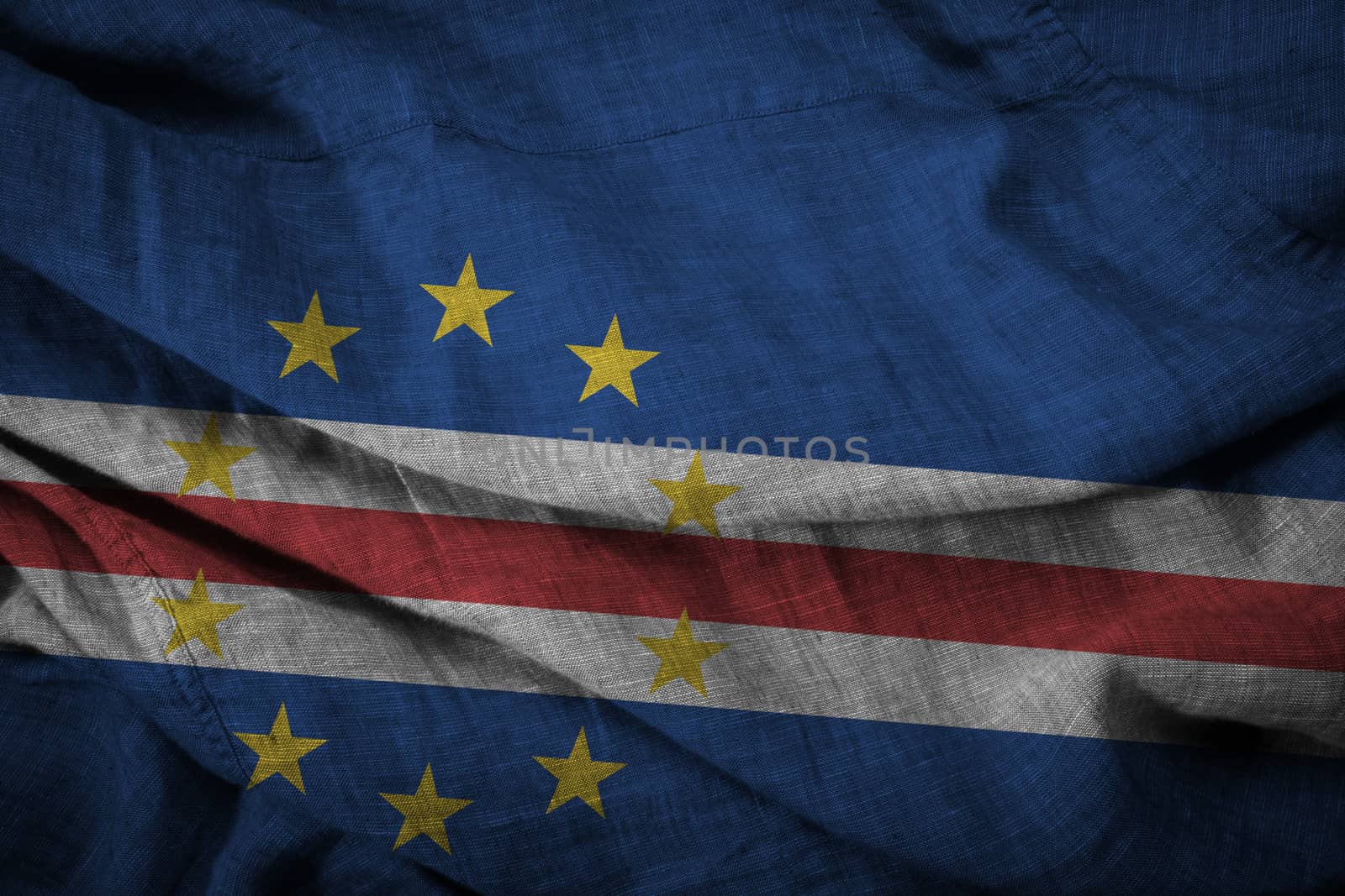 The state flag of Cape Verde coarse fabric