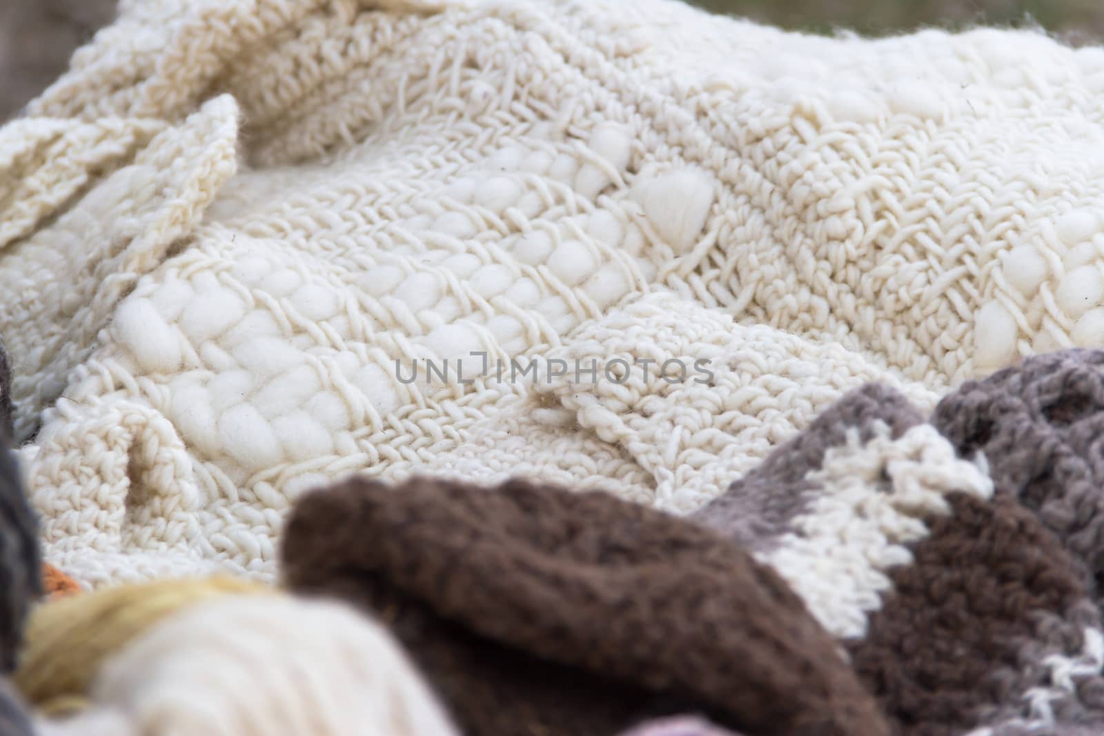 handicrafts and woven fabrics with sheep wool fleece by GabrielaBertolini