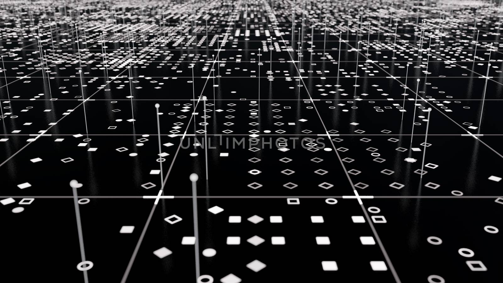 Futuristic Network Abstract Background Concept. Communication And Technology Network Background. 3D illustration