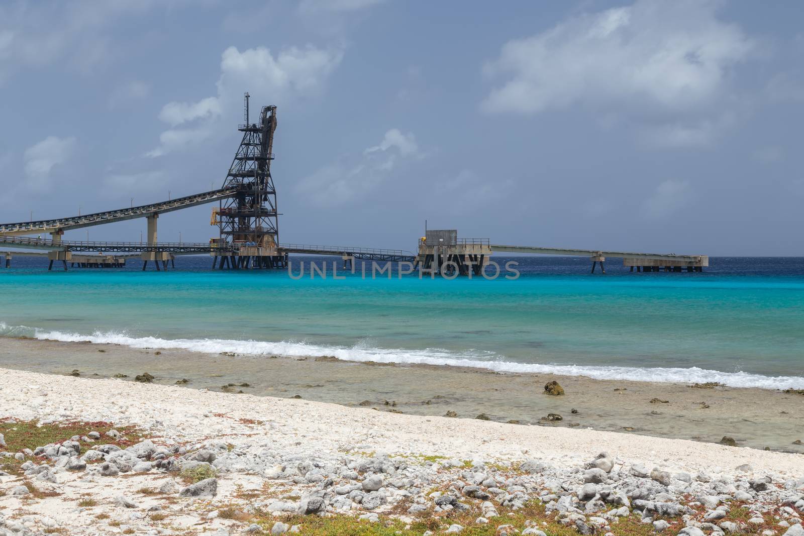 :	 caribbean salt lake mining work Bonaire island Netherlandes Antilles by desant7474