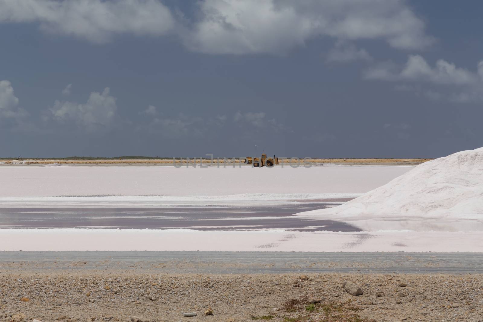:	 caribbean salt lake mining work Bonaire island Netherlandes Antilles by desant7474