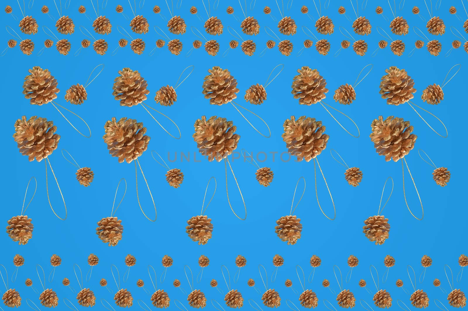 Seamless Pattern Christmas Golden Conifer Background