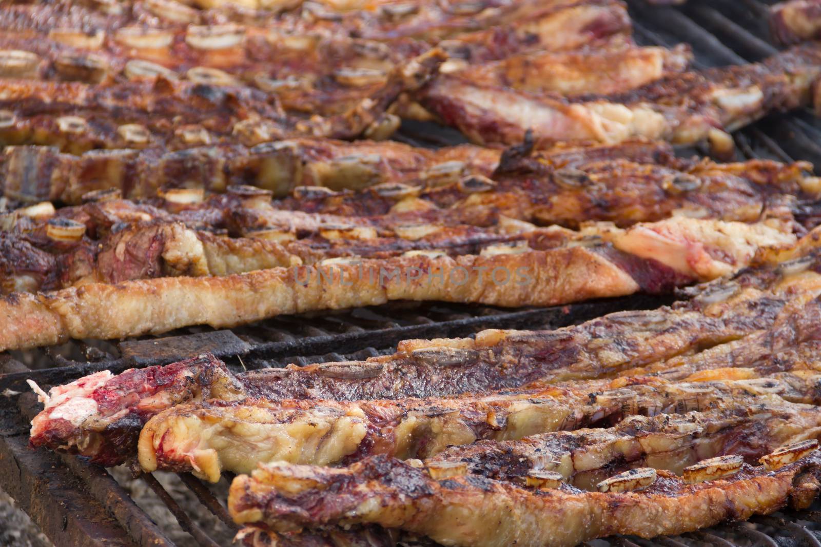 traditional meat grilled on the grill in the Argentine countryside by GabrielaBertolini