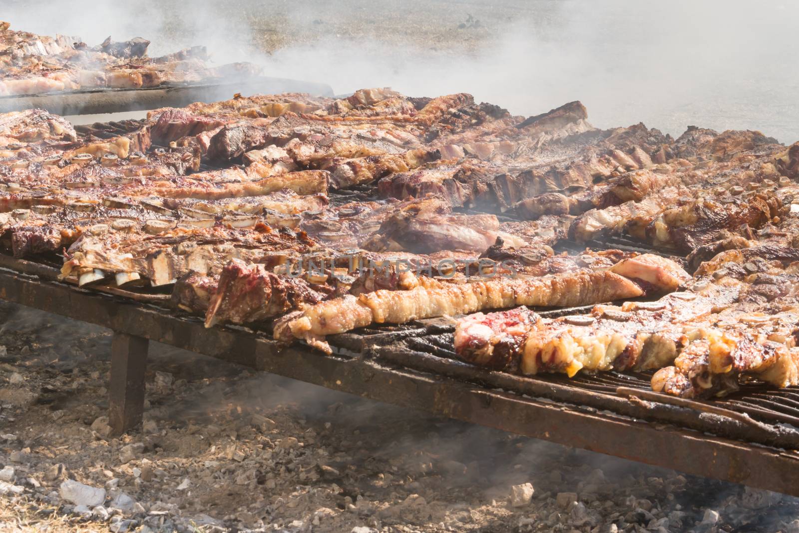 traditional meat grilled on the grill in the Argentine countryside by GabrielaBertolini