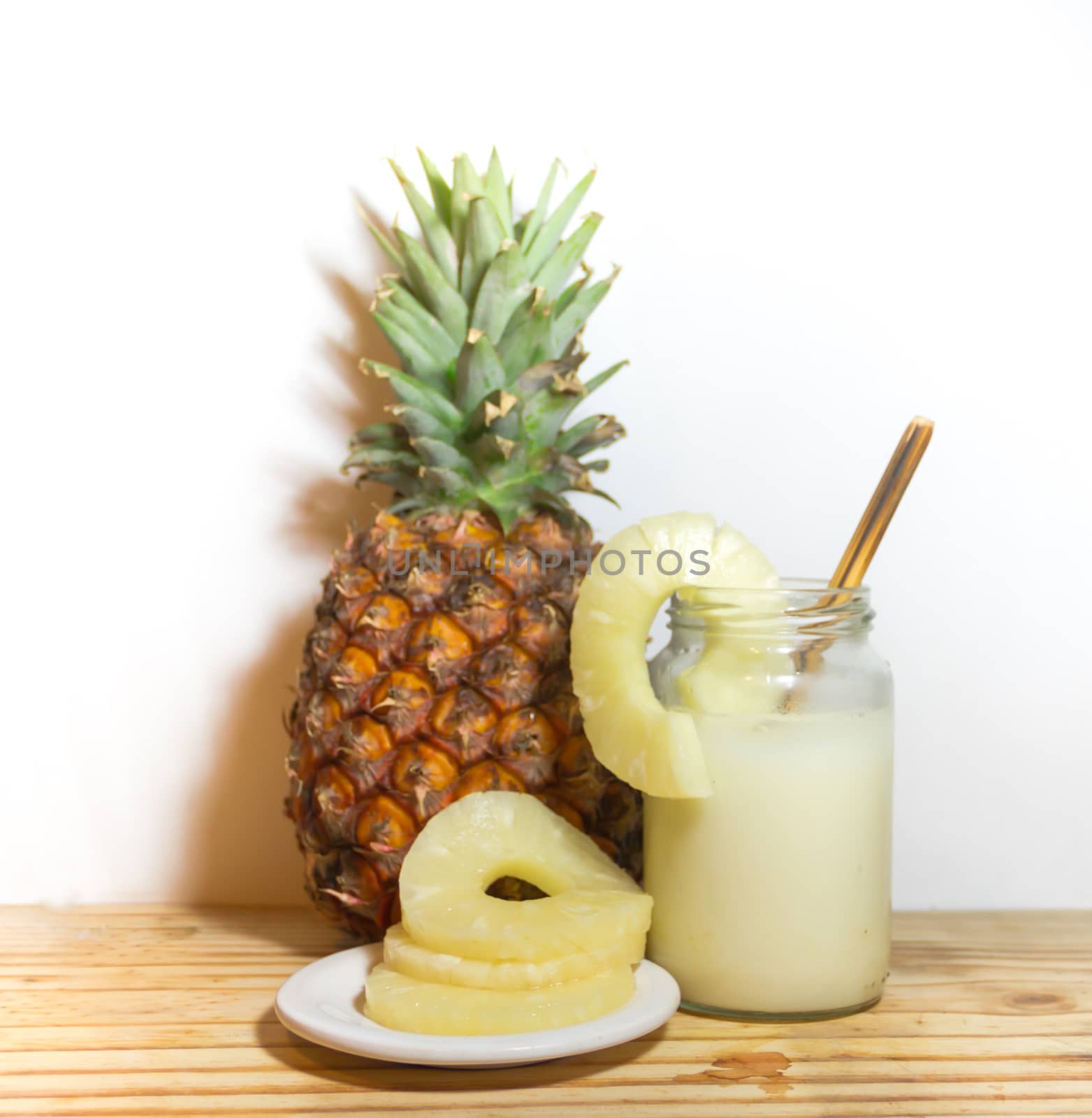 glasses with juice pineapple drinks and smoothies fresh pineapple