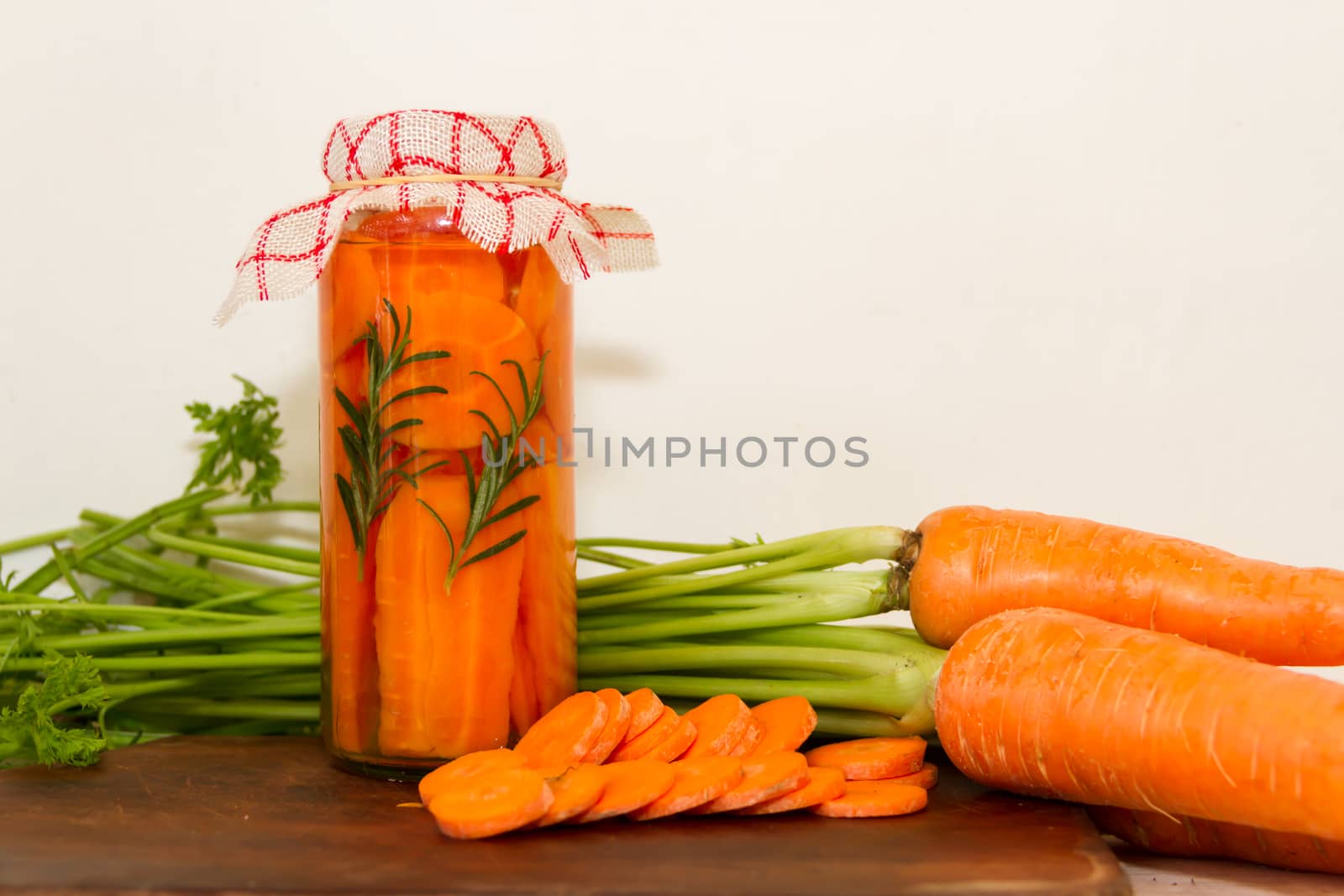 artisan preparation of pickling fresh organic carrots