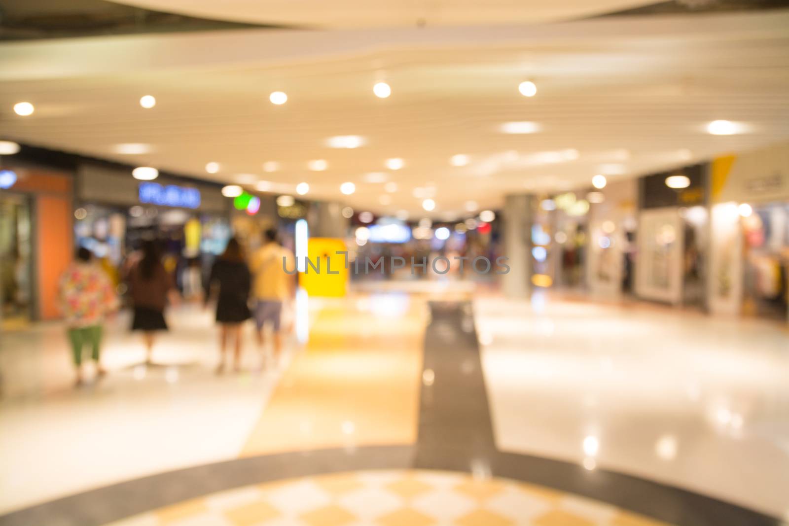 Abstract blurred department store interior background by thampapon