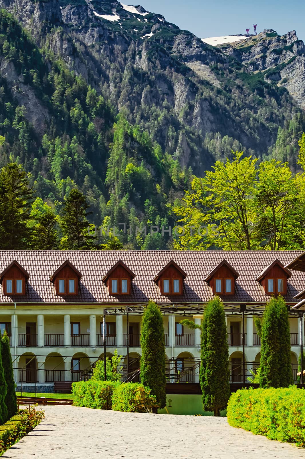 Caraiman Monastery at the Foot of the Bucegi Mountains 