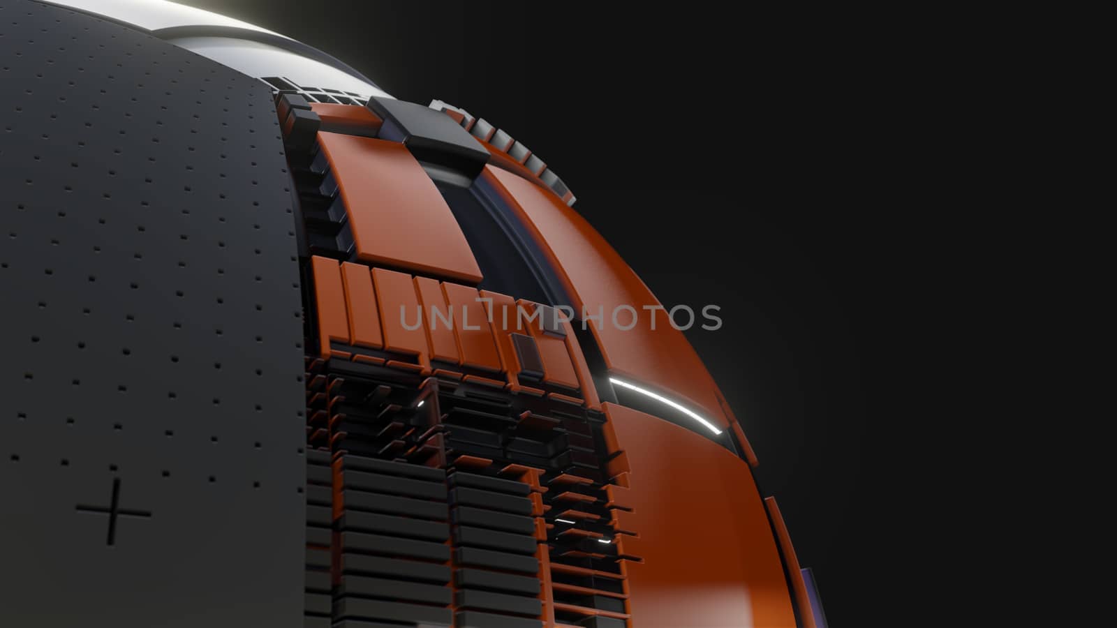 Abstract Hardsurface Sci-Fi Technology Sphere by cherezoff