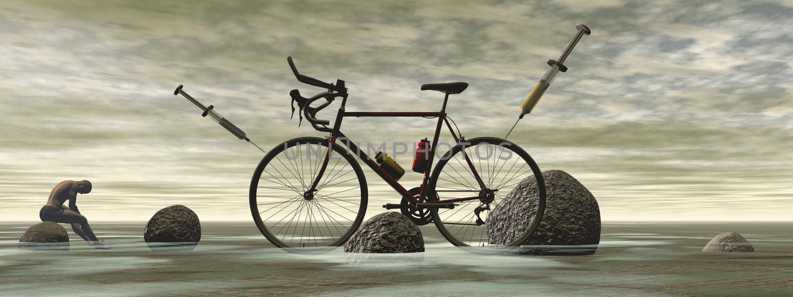 Effects of doping in sport - 3d rendering by mariephotos
