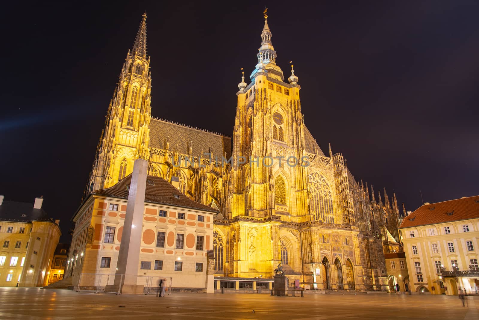 St Vitus Cathedral in Prague Castle by night, Prague, Czech Republic by pyty