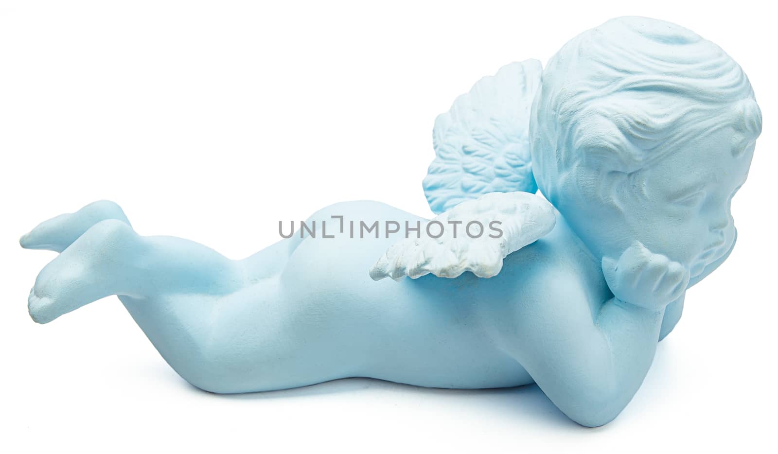 Blue baby angel statue by mypstudio
