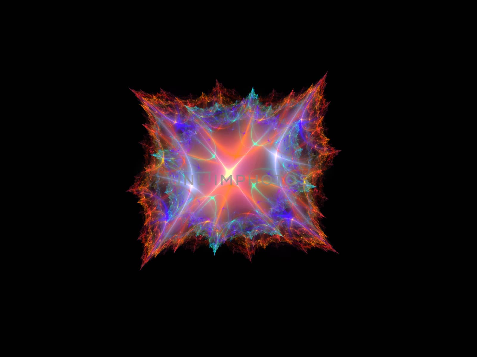 Fractal Star Burst On Black Background by Sem007