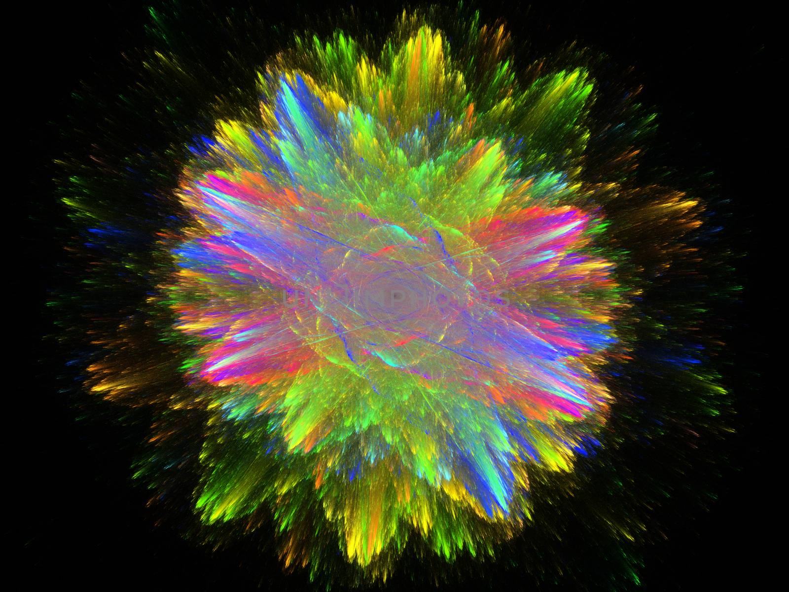 Multicolor beautiful fractal flower. Computer generated graphics by Sem007