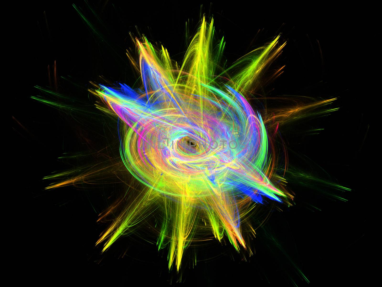 Multicolor beautiful fractal flower. Computer generated graphics by Sem007