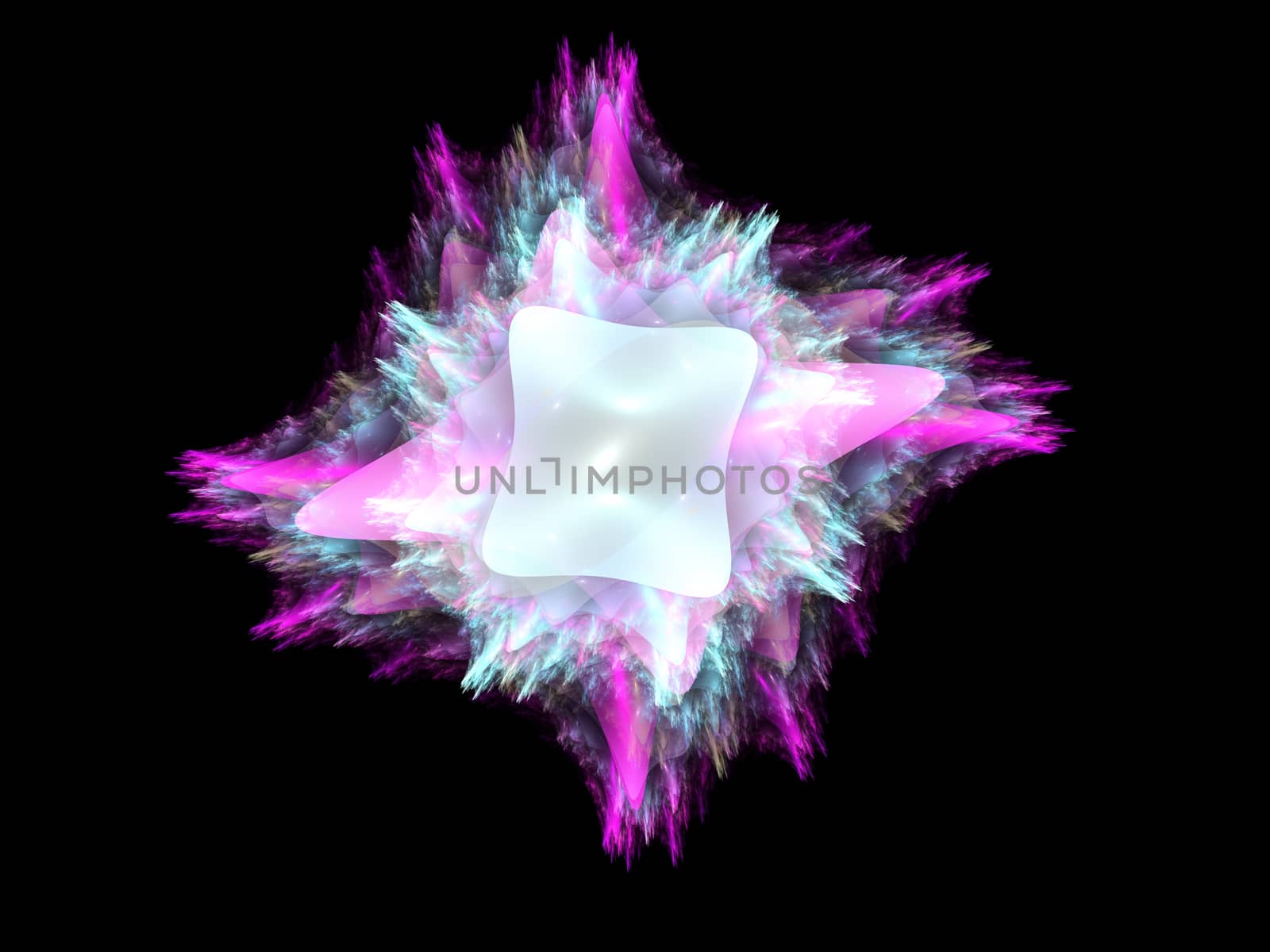 Fractal Star Burst On Black Background by Sem007