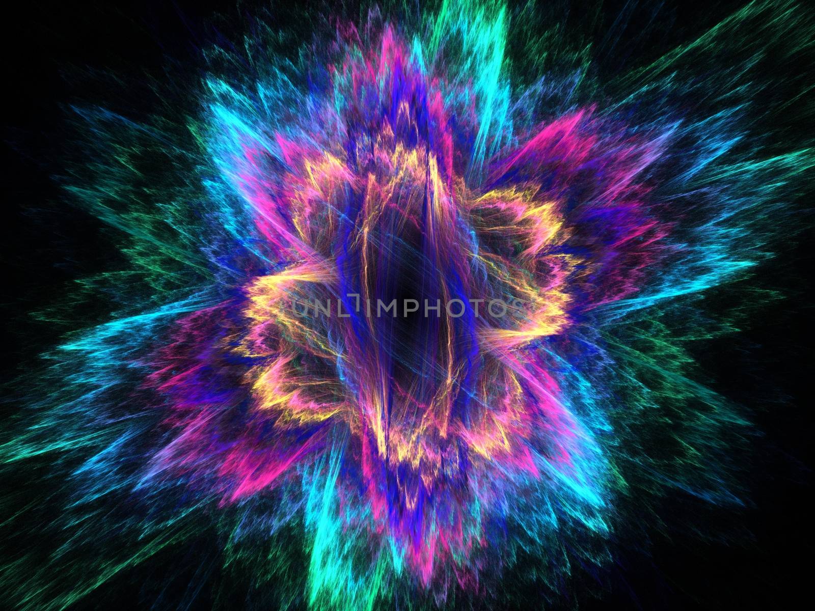 Multicolor beautiful fractal flower. Fractal artwork for creative design