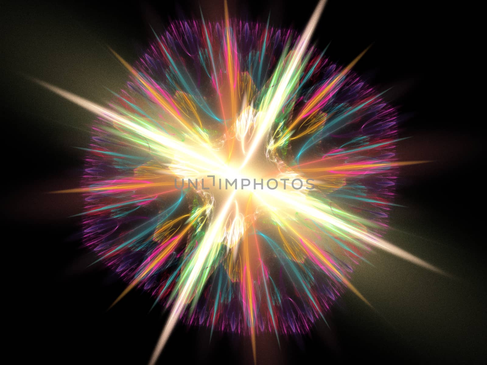 Fractal Star Burst On Black Background by Sem007