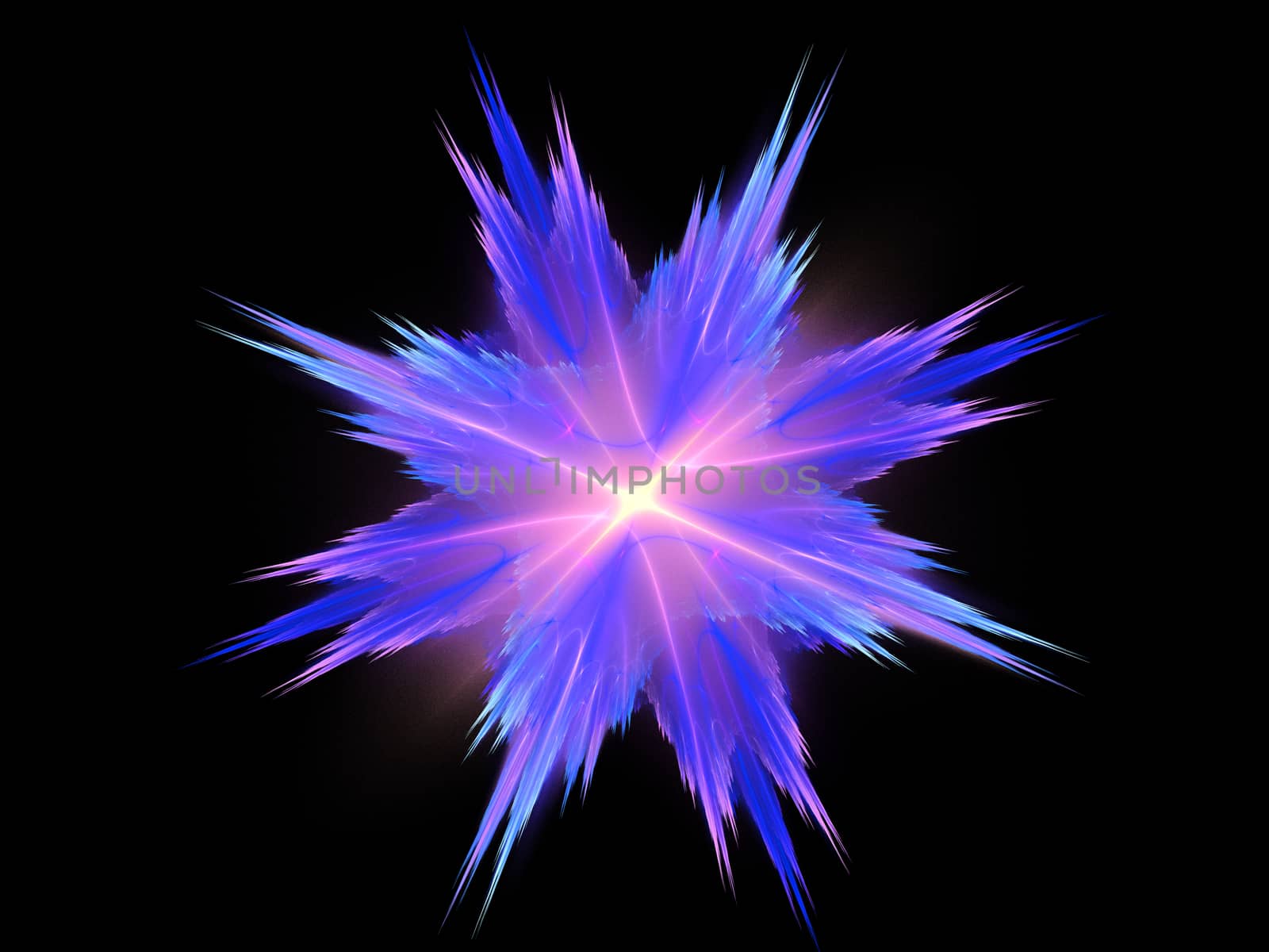 Fractal Star Burst On Black Background by Sem007