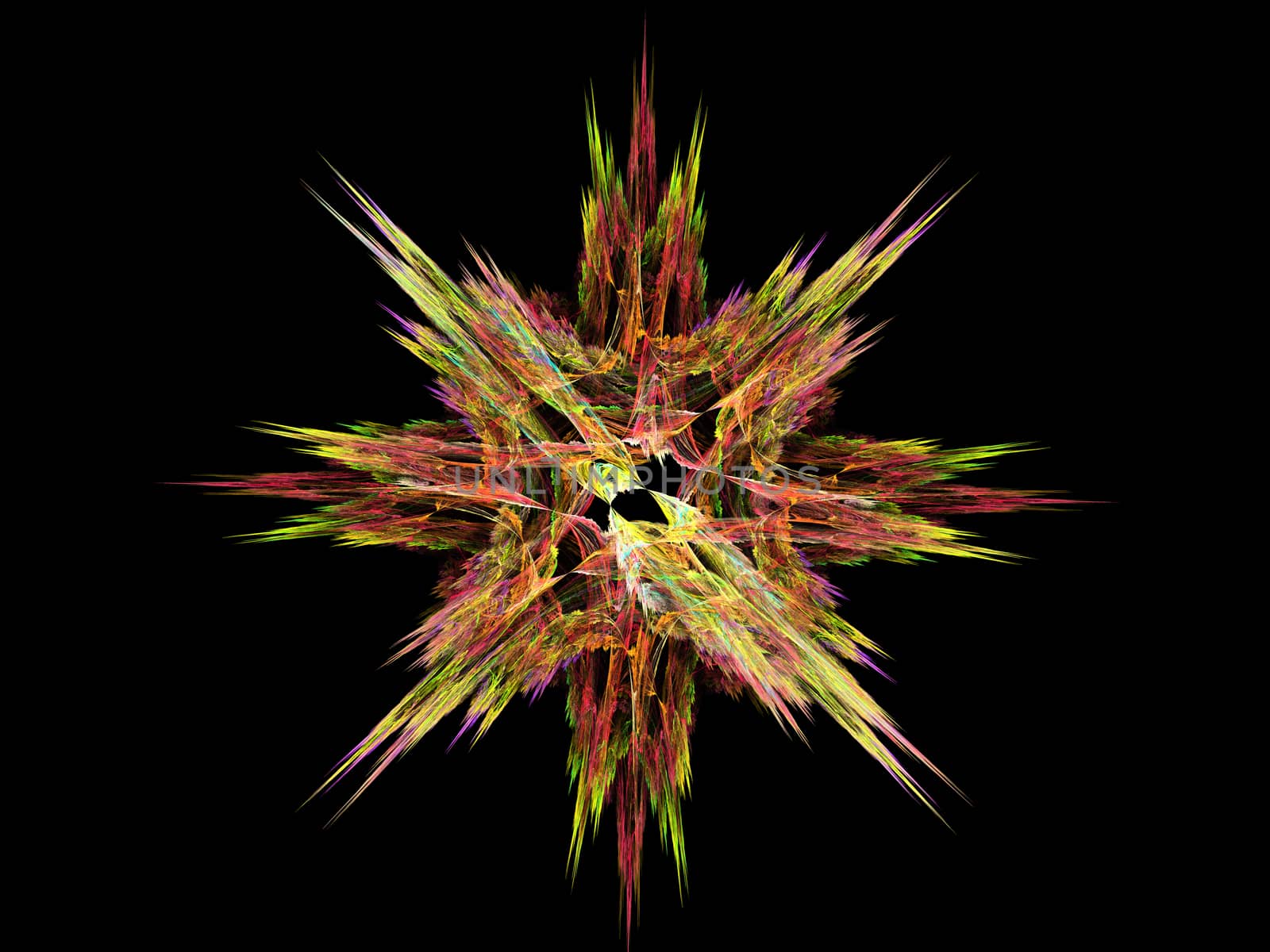 Bright fractal abstraction. This image was created using fractal generating and graphic manipulation software.