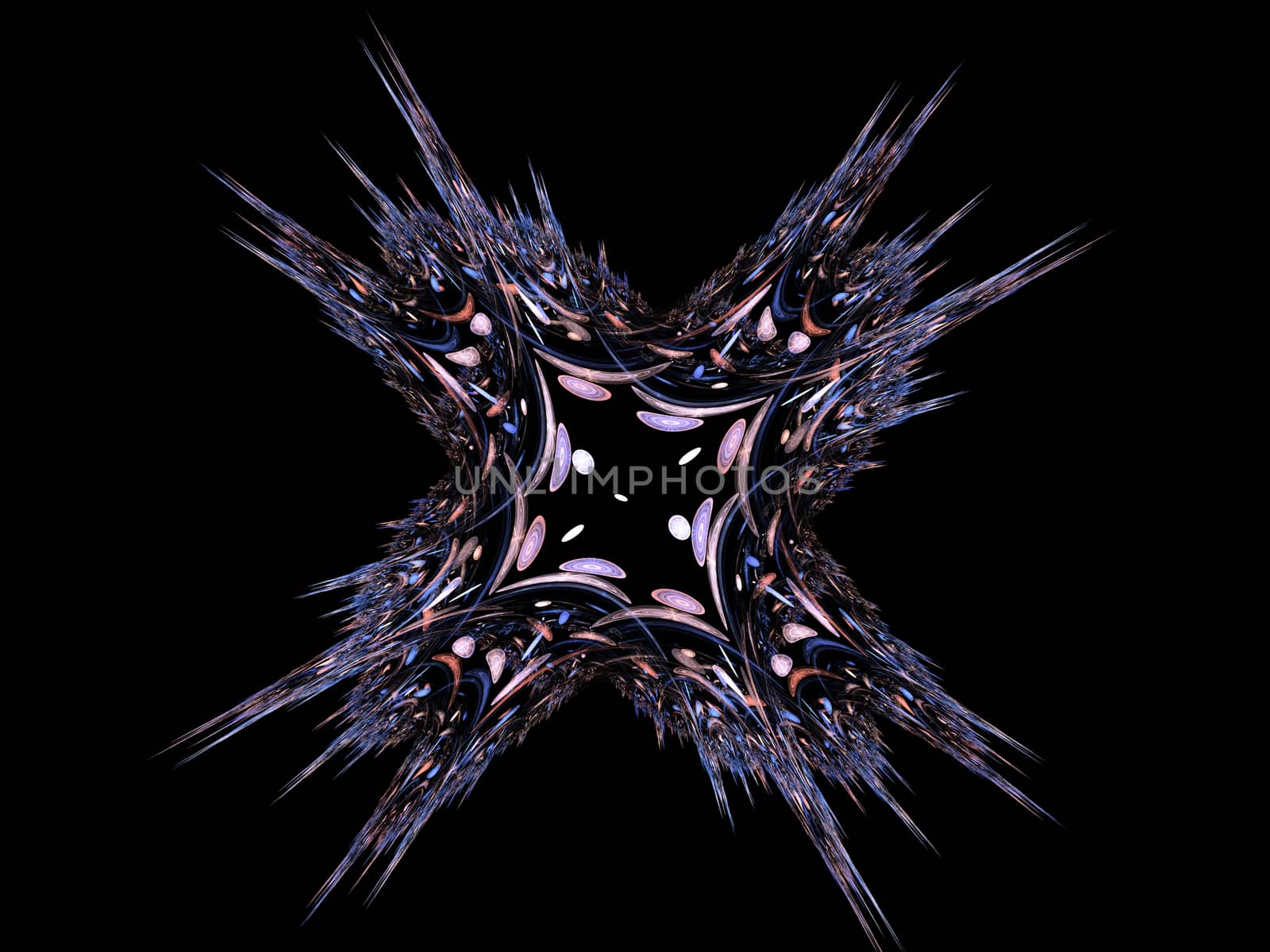 Fractal Star Burst On Black Background by Sem007