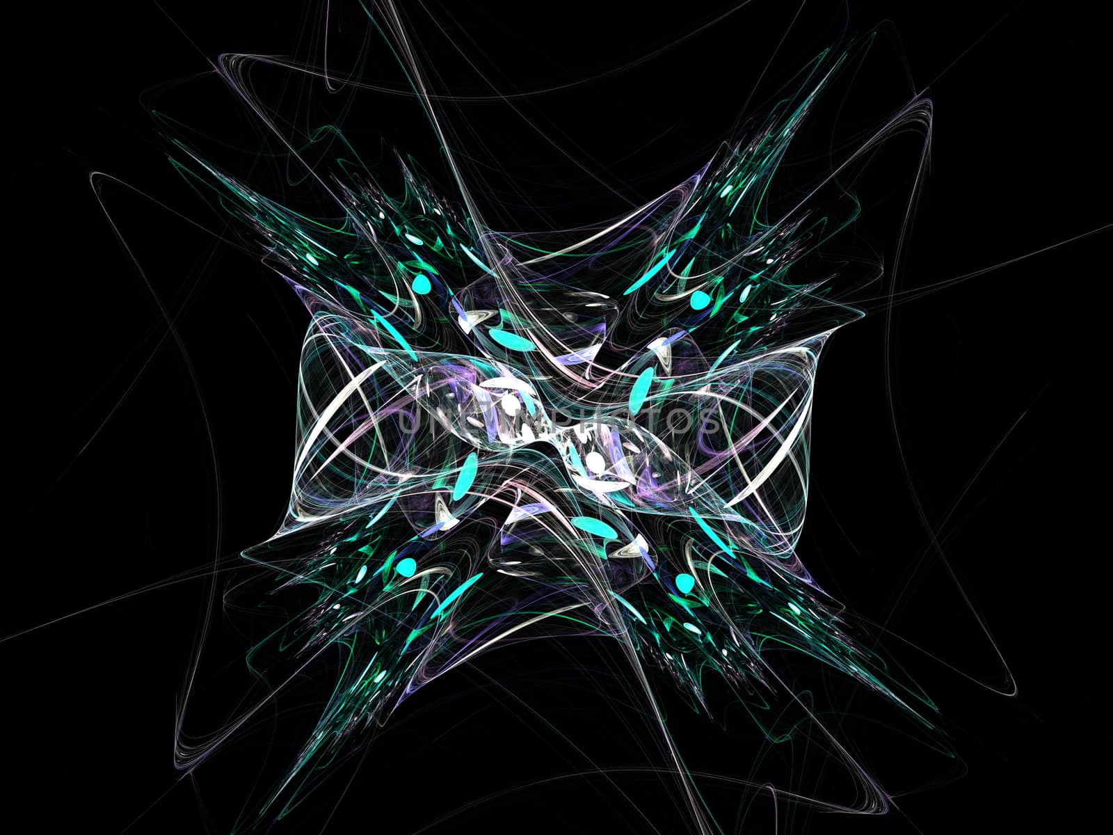 Fractal Star Burst On Black Background by Sem007