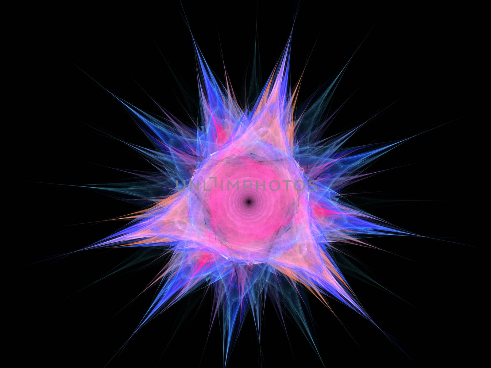 Fractal flower, digital artwork for creative graphic design by Sem007