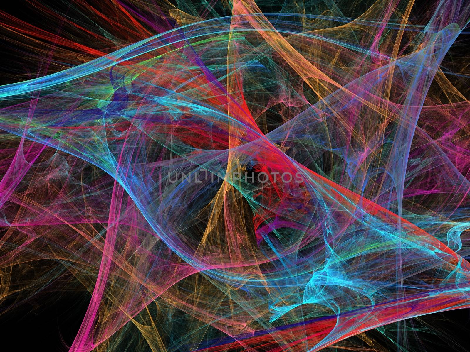 Abstract chaotic fractal background 3D rendering illustration by Sem007