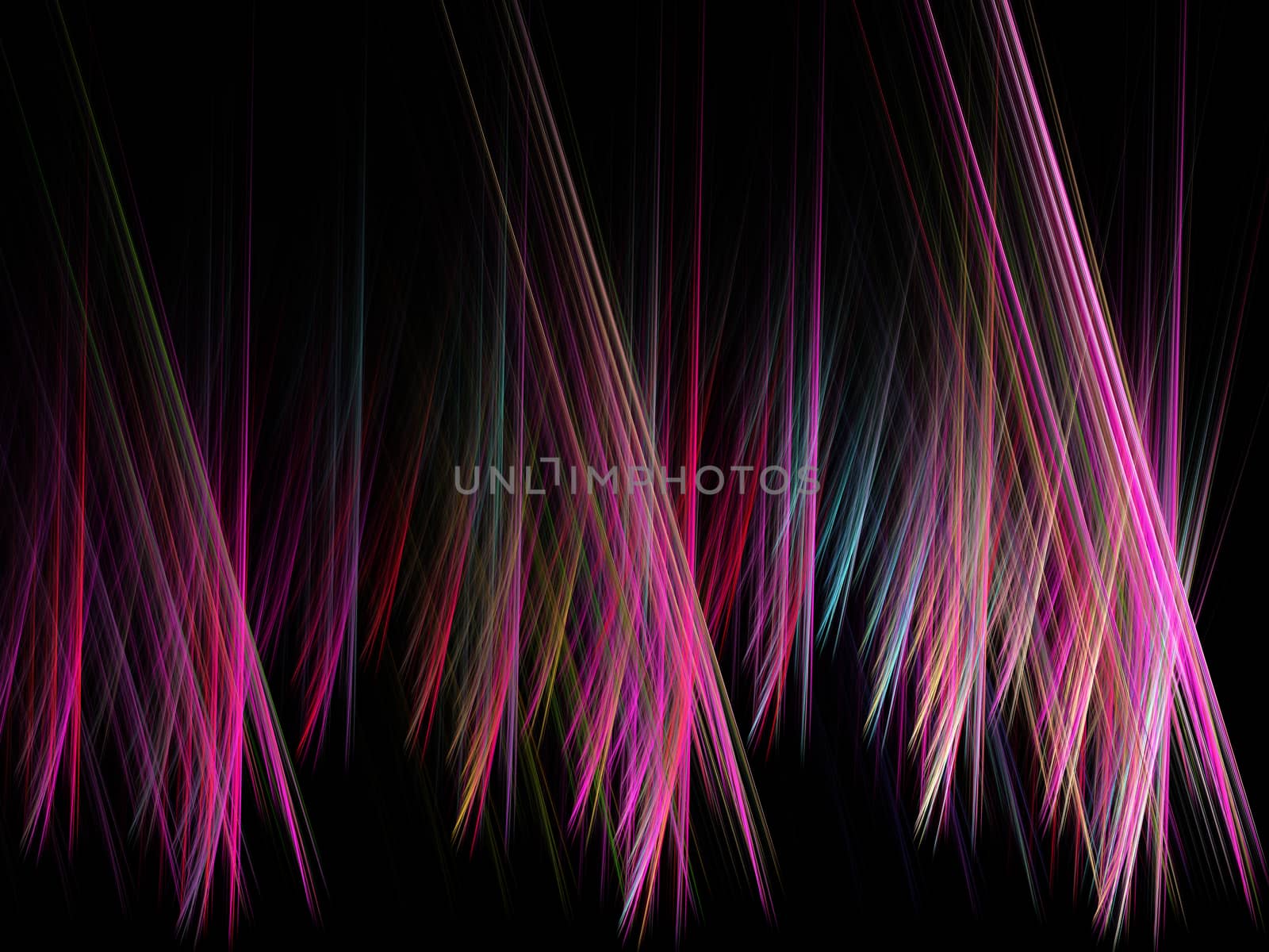 Multicolored bright plasma rays in sky, computer generated abstract background by Sem007