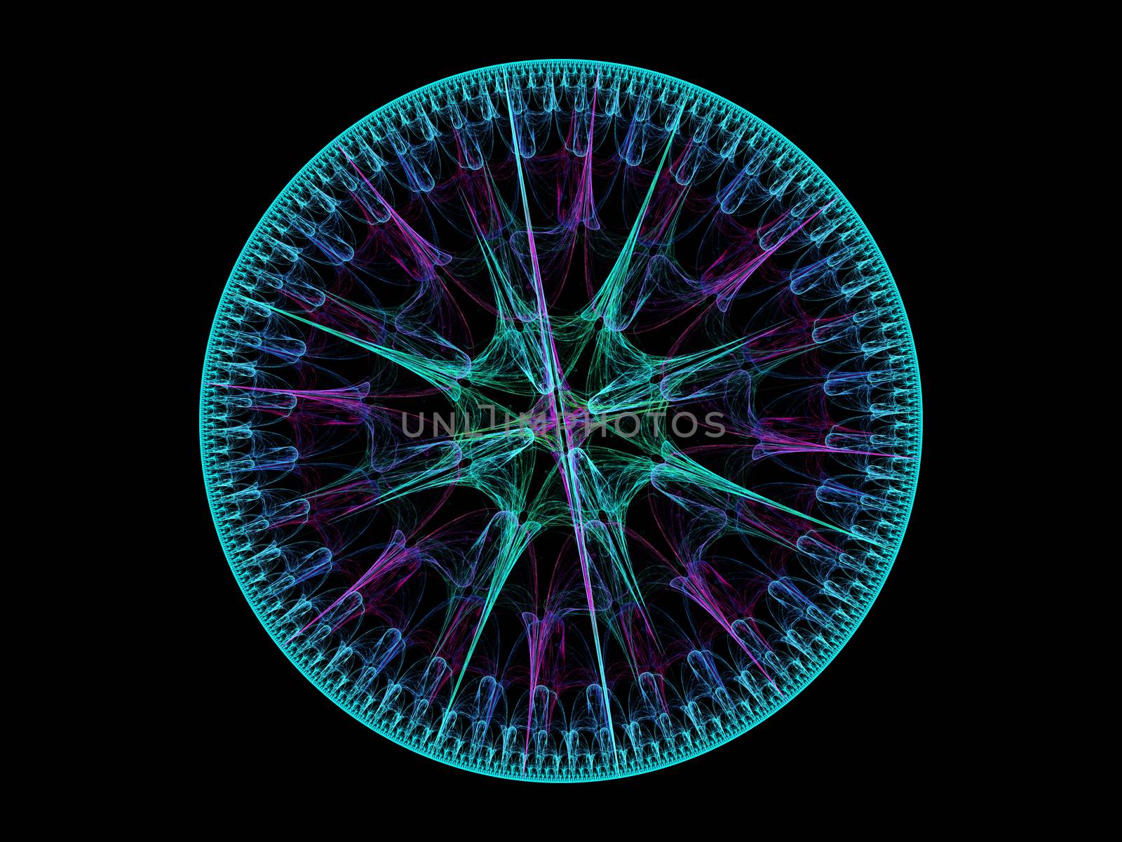 Colorful fractal mandala, digital artwork for creative graphic design by Sem007