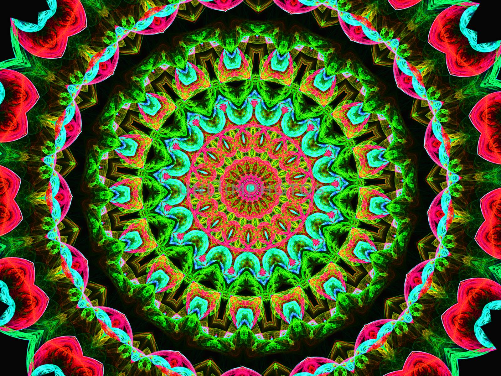 Colorful fractal kaleidoscope, digital artwork for creative graphic design by Sem007