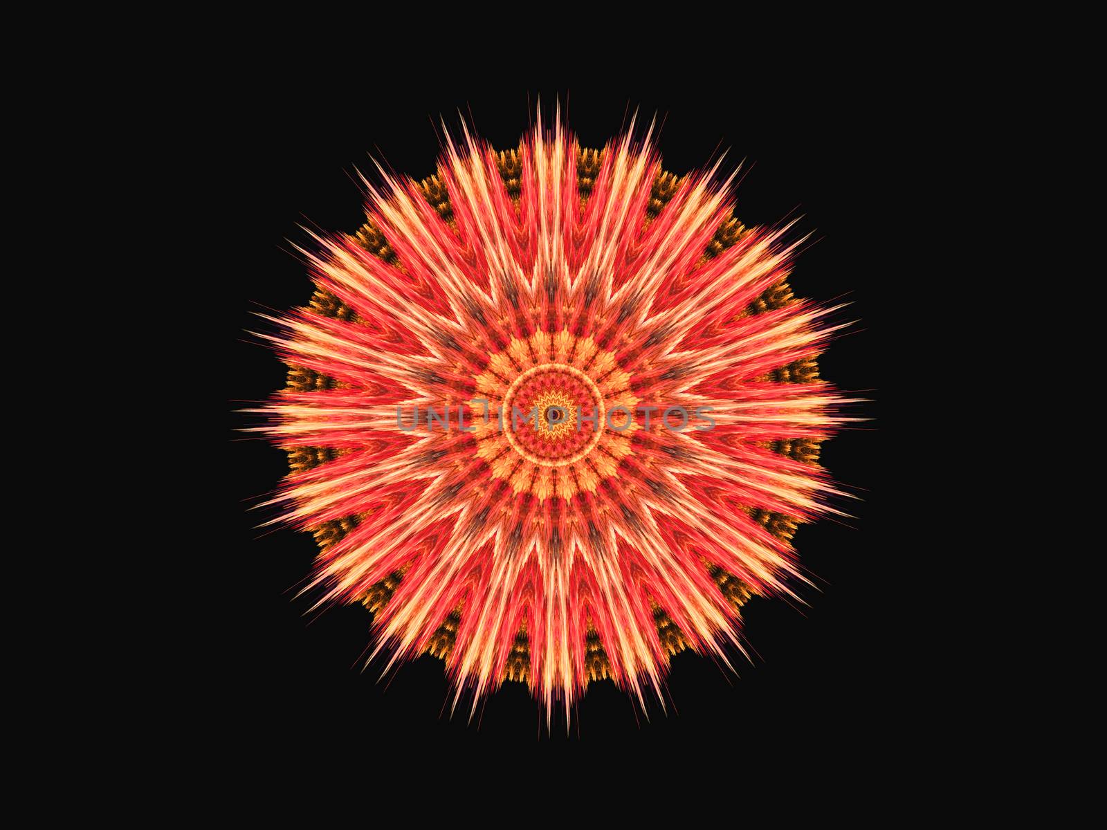 Colorful fractal mandala, digital artwork for creative graphic design by Sem007