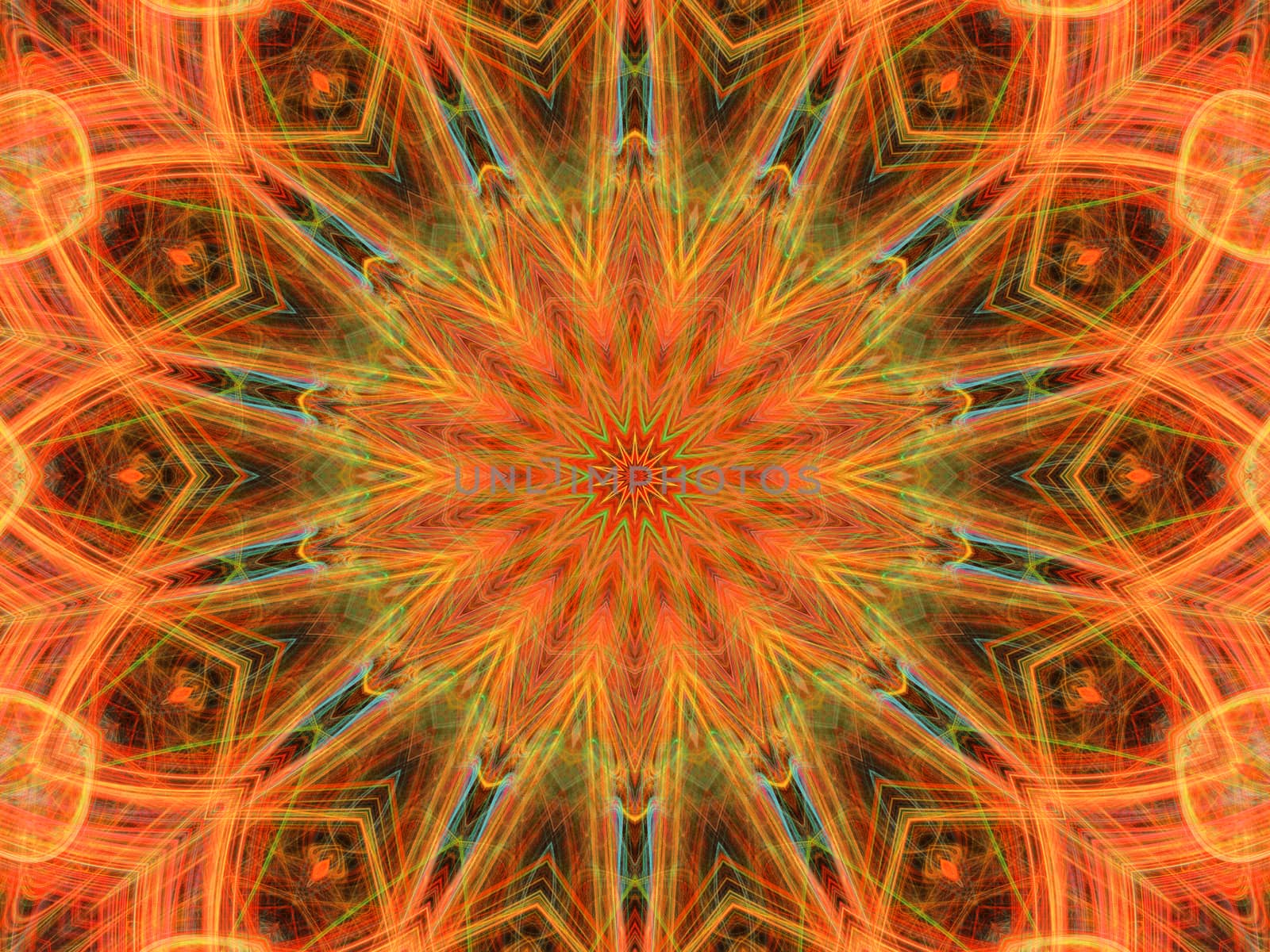 Orange Abstract Fractal Pattern by Sem007