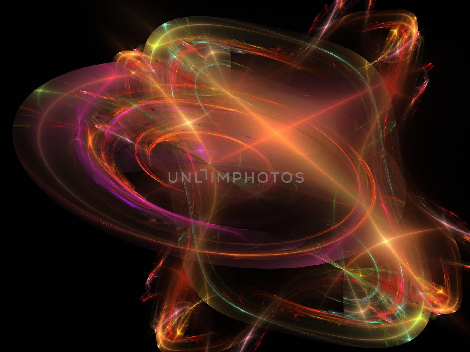 3D rendering abstract fractal light background. Colorful abstract fractal illustration