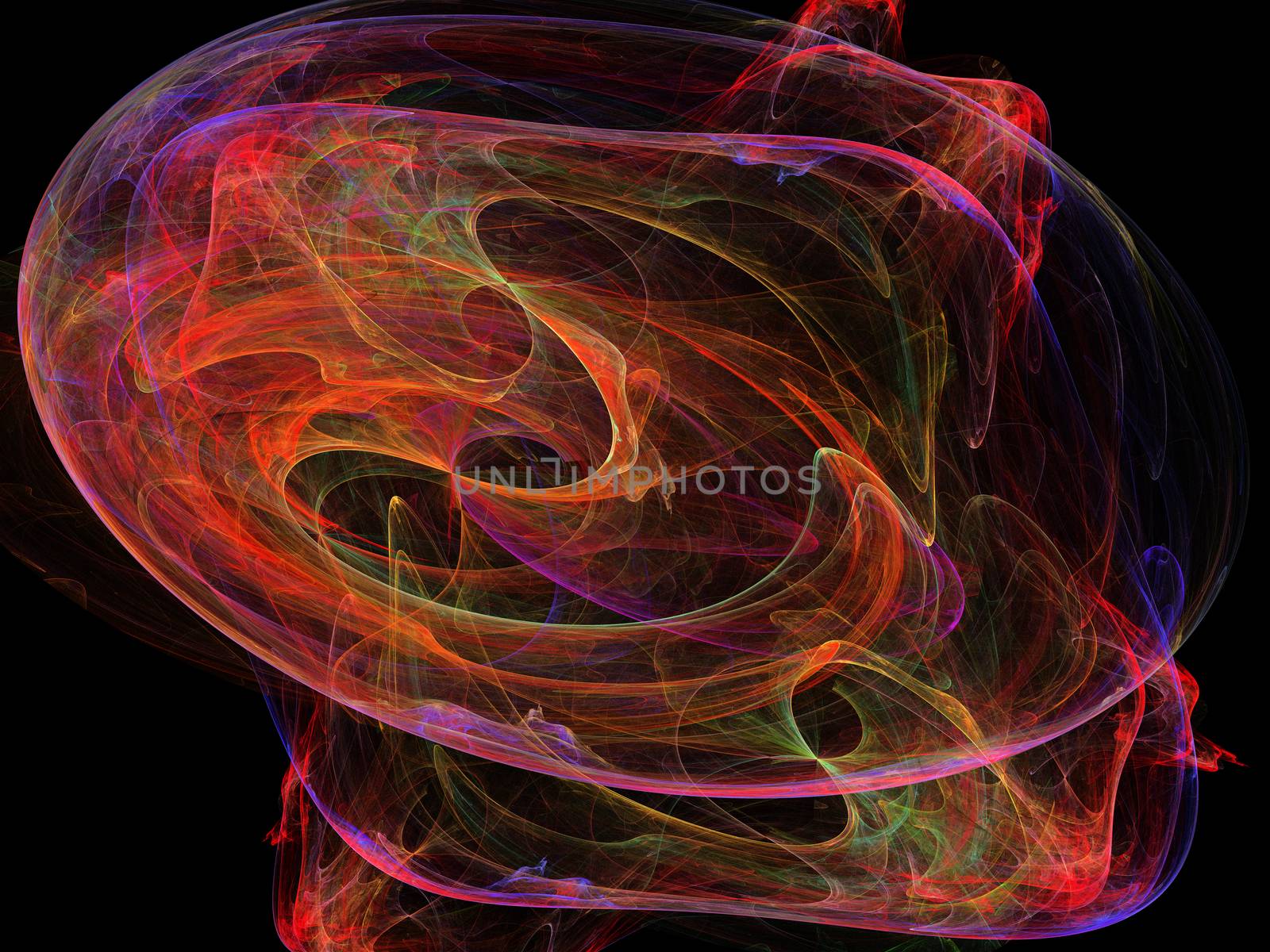 3D rendering abstract fractal light background. Colorful abstract fractal illustration