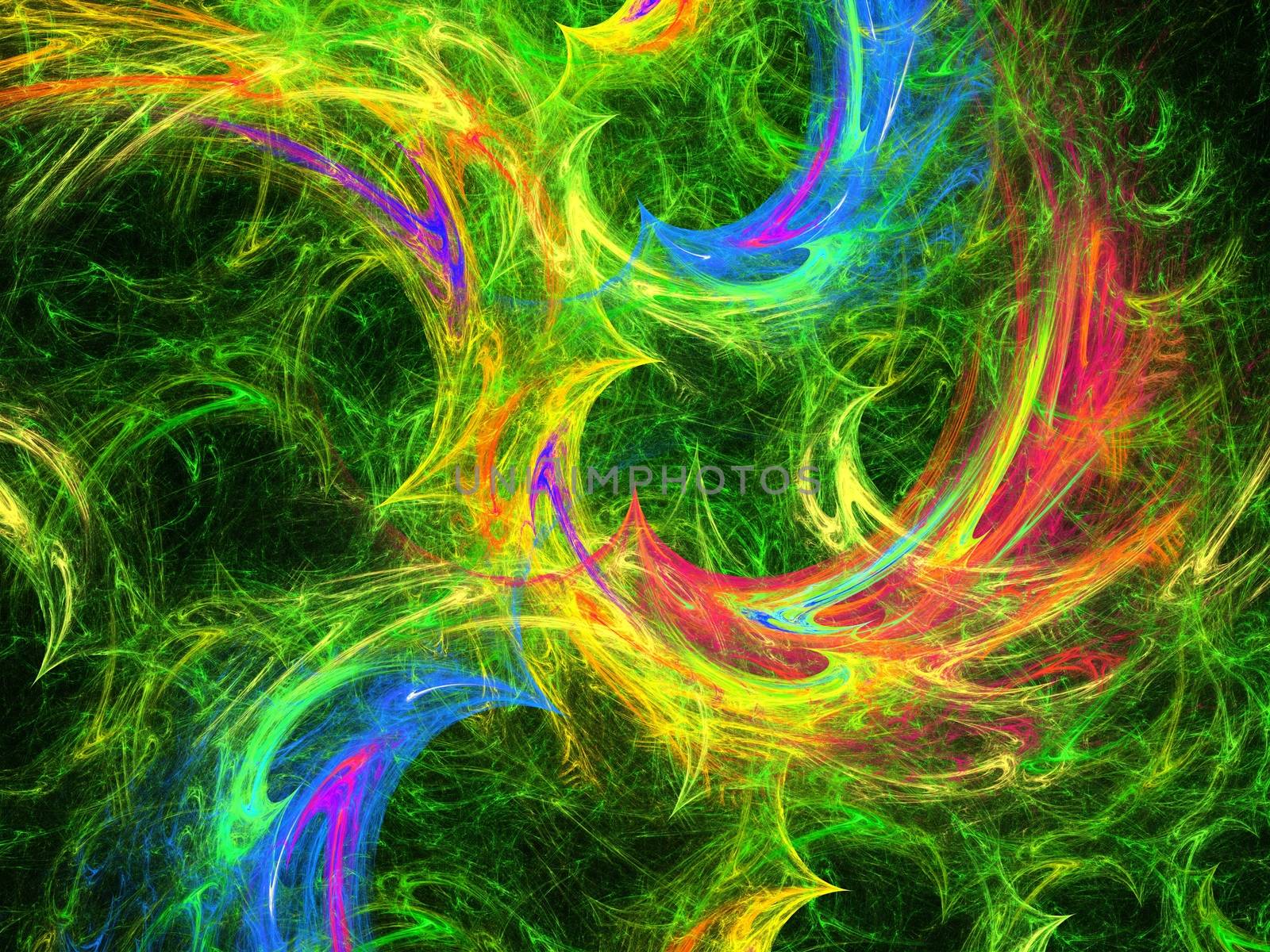 3D rendering abstract fractal light background by Sem007