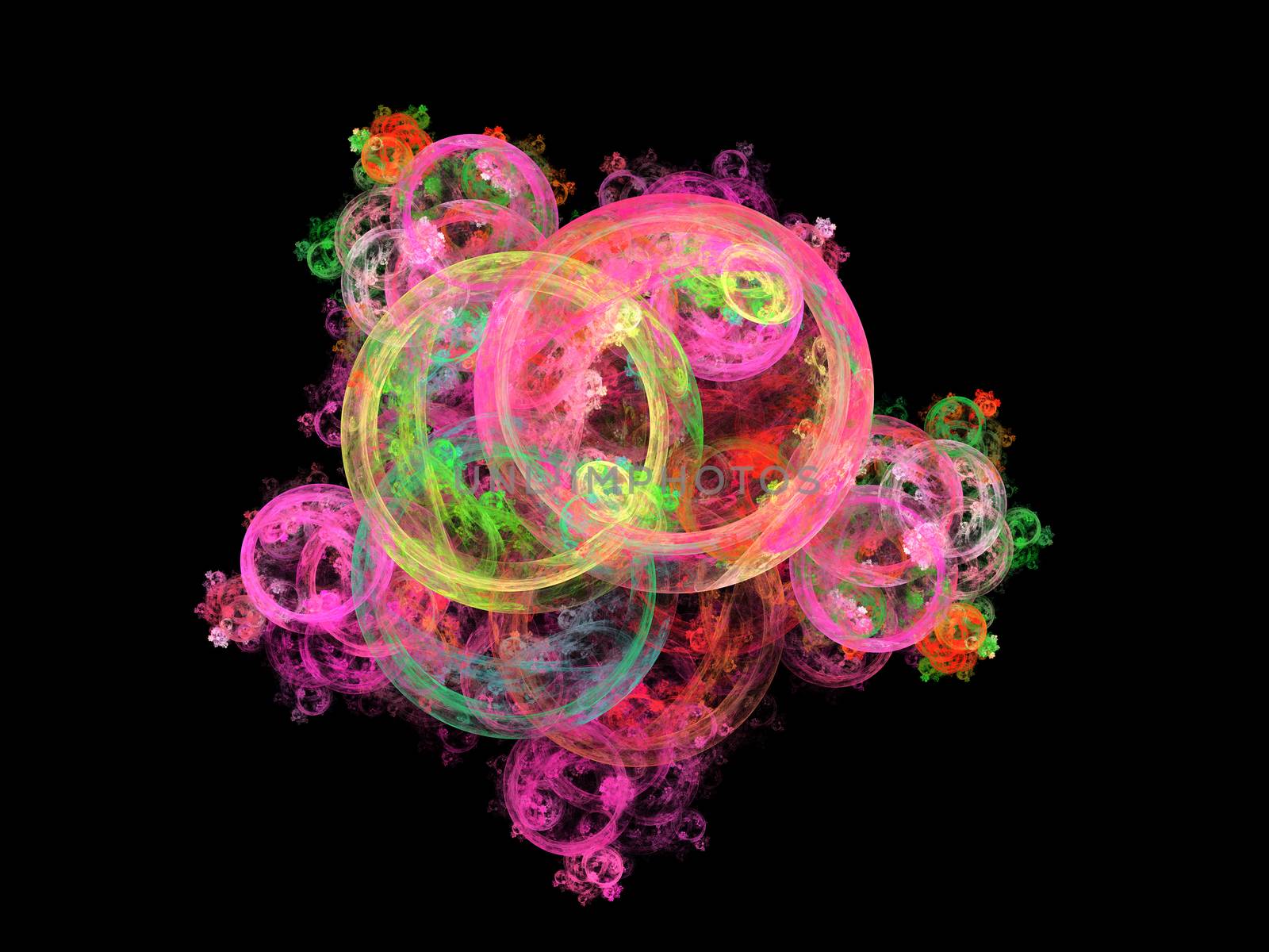 Multicolor beautiful fractal flower. Fractal artwork for creative design