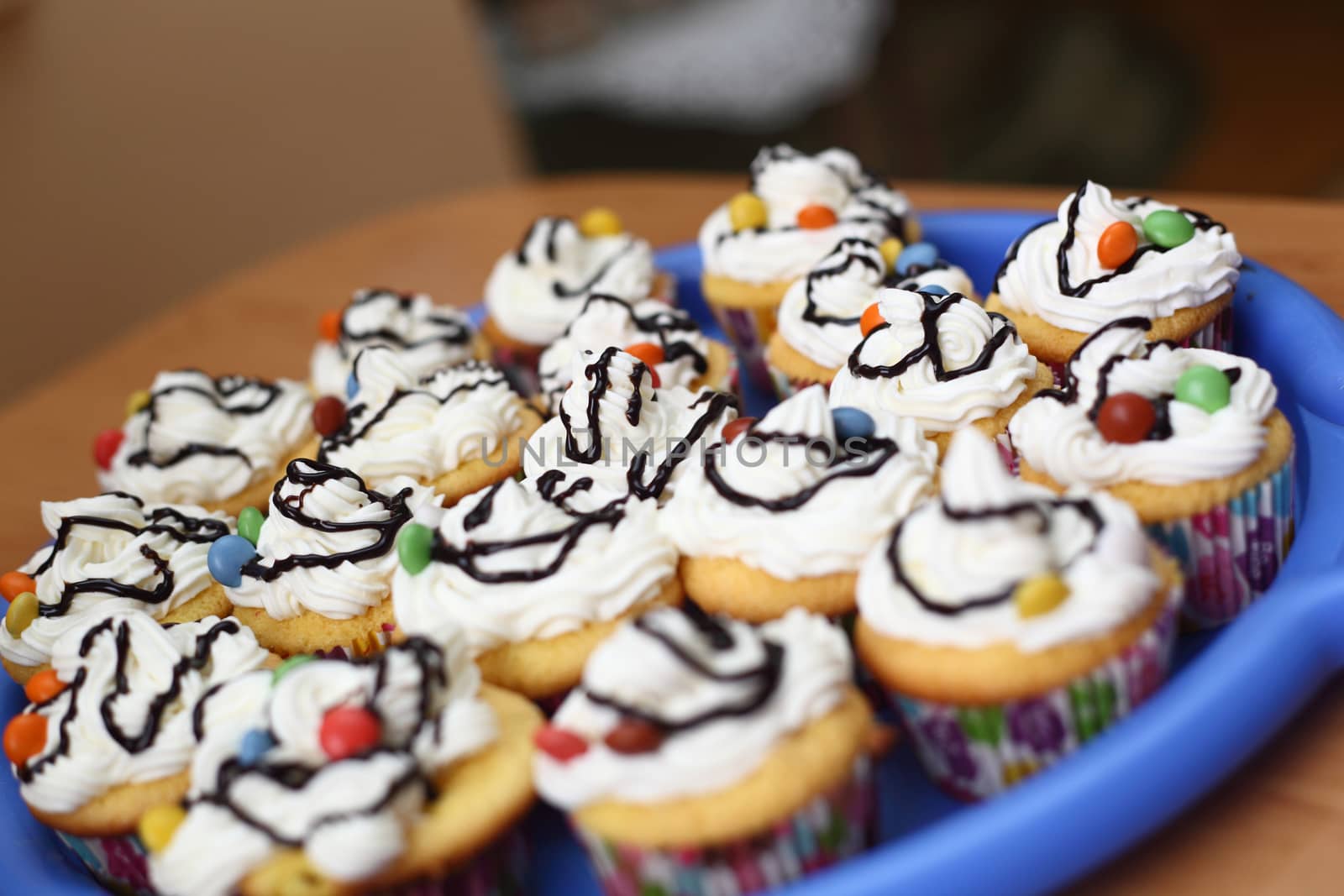 cupcakes with cream. Birthday Party