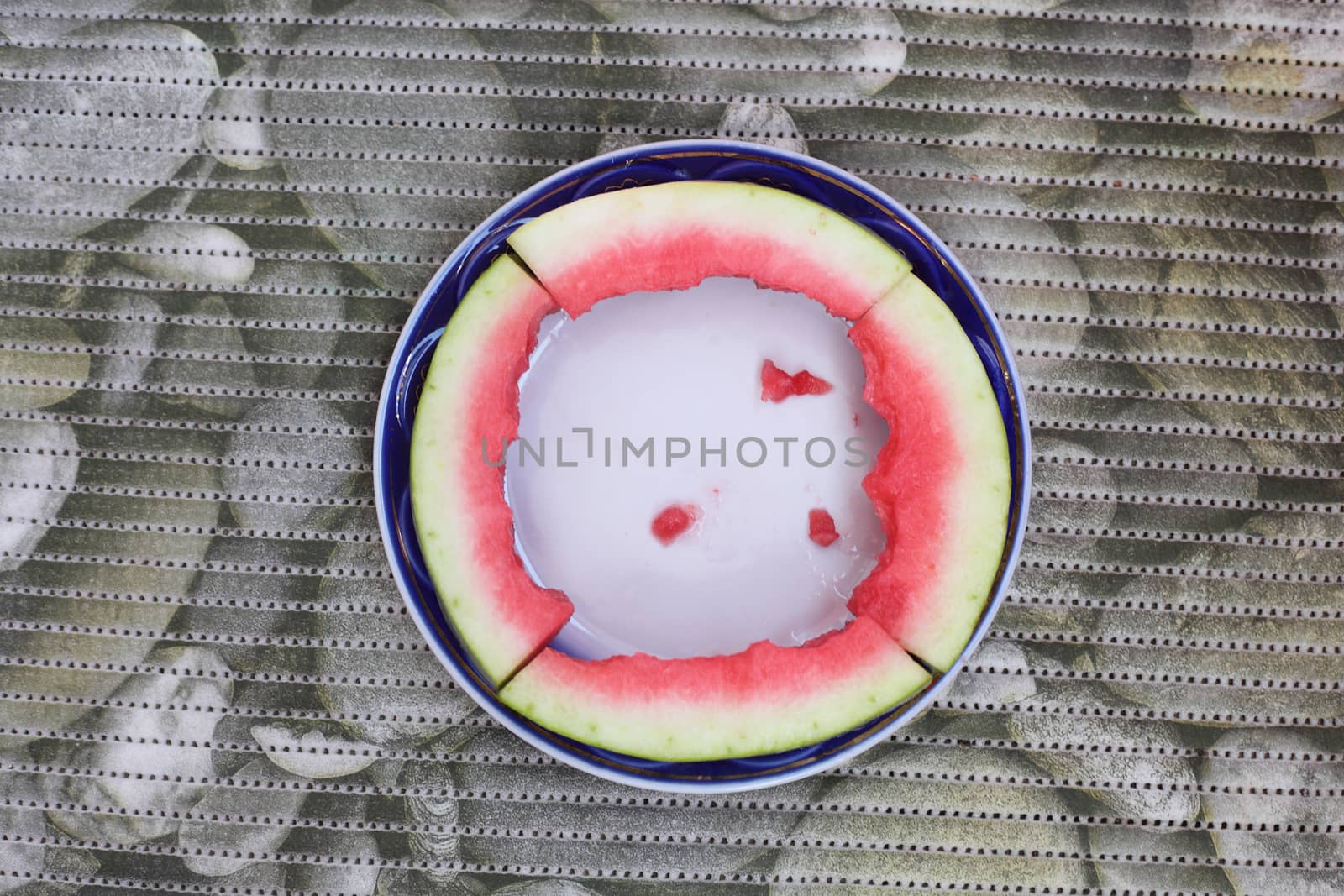  on a plate of stumps of watermelon