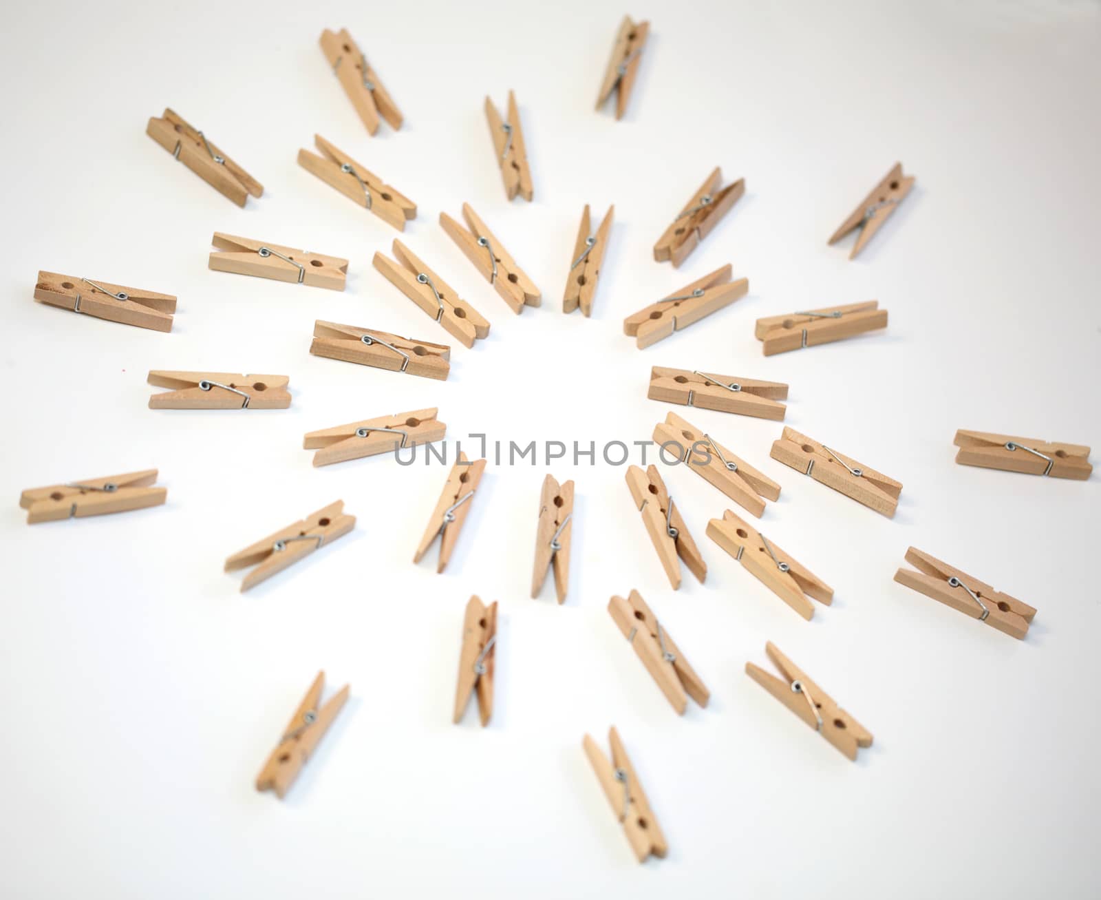 clothespins on a white background