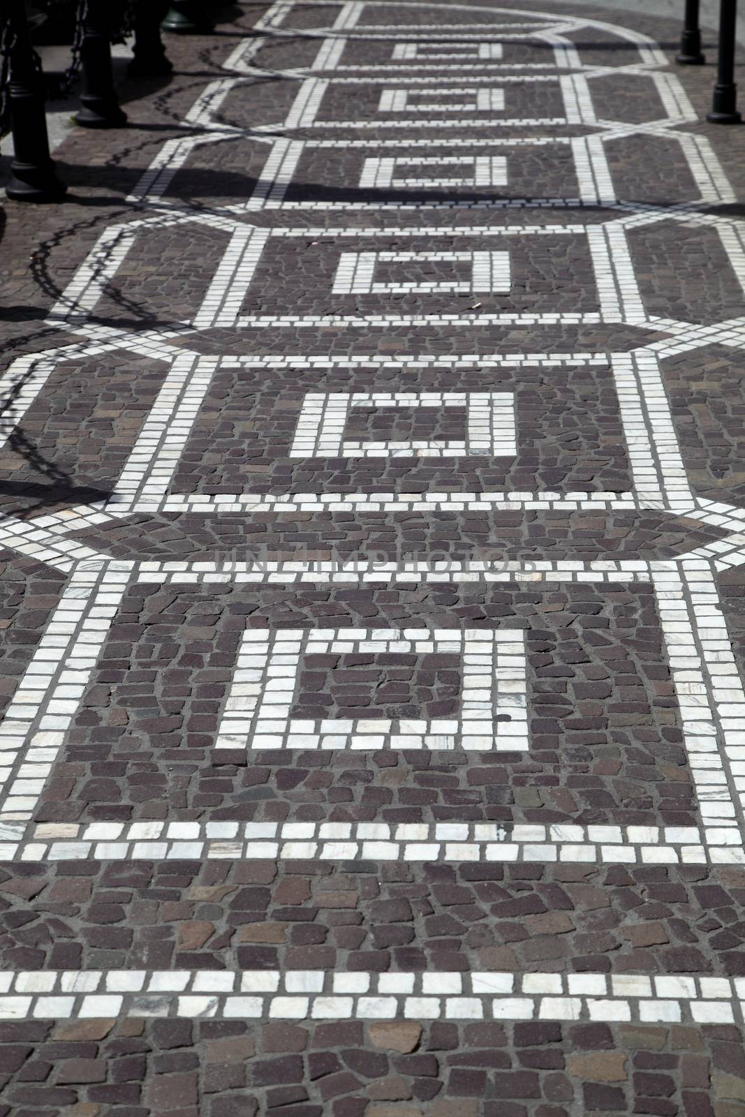 ancient pavement in the form of squares.