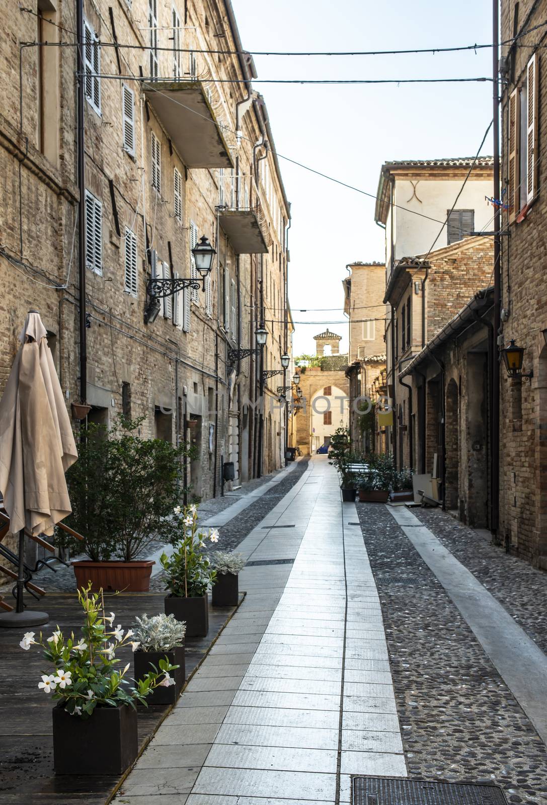 Old buildings on small italian street. Narrow street in Italy. by deyan_georgiev
