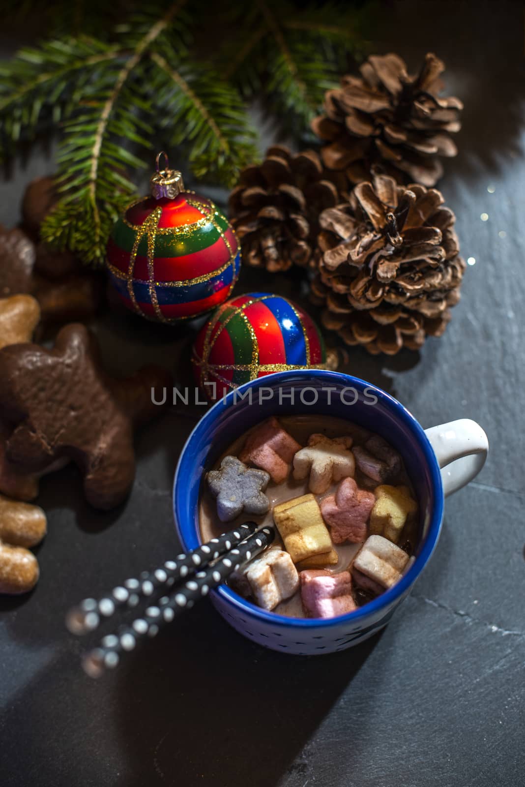 Marshmallow and milk on christmas  by deyan_georgiev