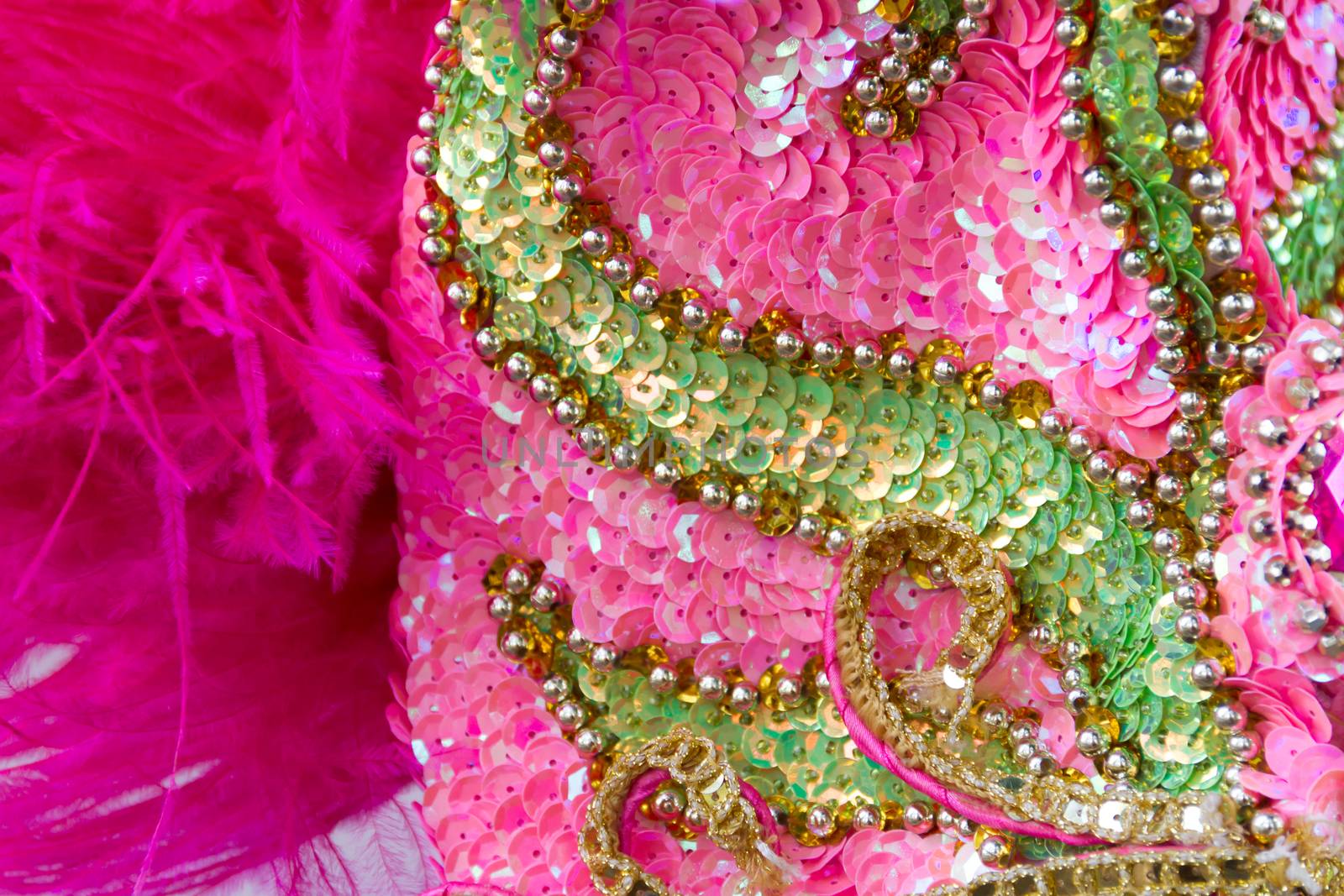sequins embroidery of colors and glitters for the carnival by GabrielaBertolini