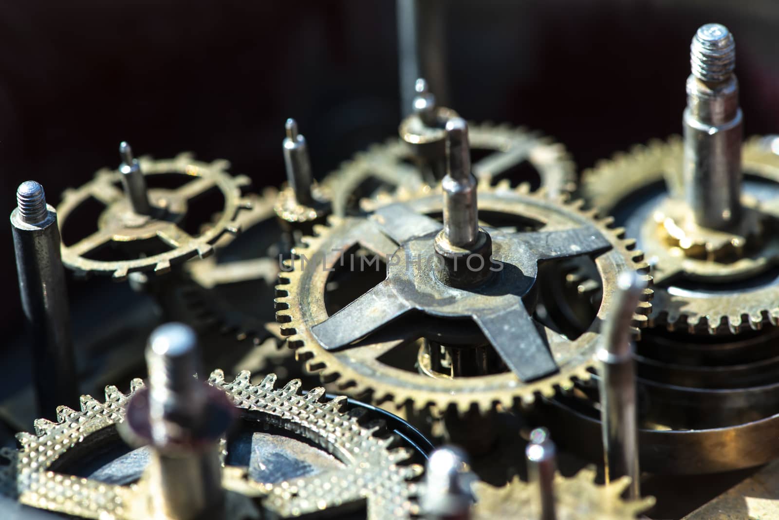 Close up metal gears mechanism by deyan_georgiev
